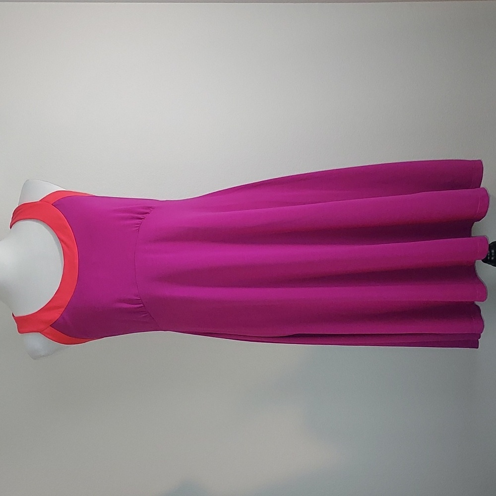 Prana Cali Racerback Purple Pink Scoop Neck Empire Seam Sundress Size XL